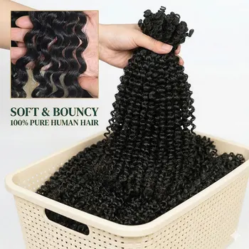 Afro Kinky Curly Bulk Human Hair 100g 4B Coily for Twists Locs/for Braiding Twists Dreadlocks 16 Inch Real Remy Extensions Deals 1