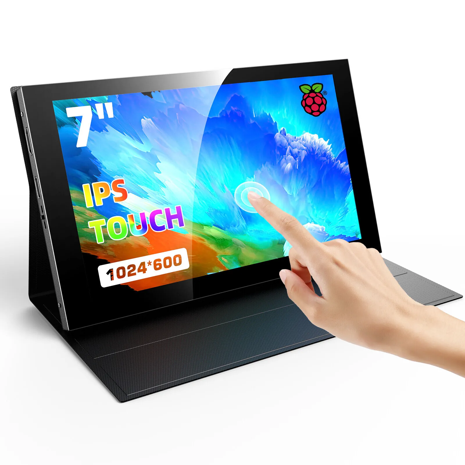 7인치 미니 터치스크린 모니터 휴대용 HDMI/USB-C 라즈베리 파이/PC/게임/PS4용