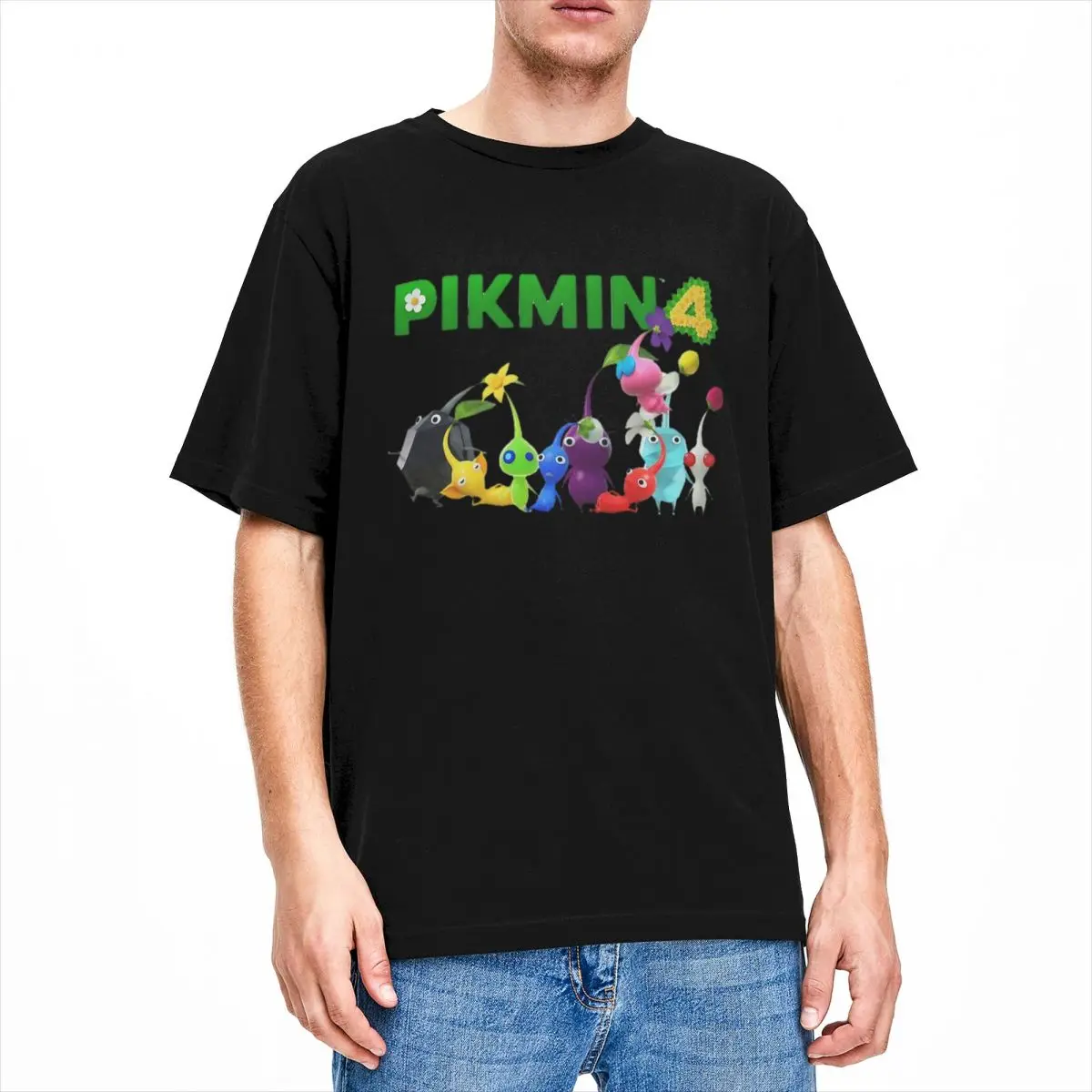 Pikmin 4 Magliette Accessori Uomo Donna Puro Cotone Casual Girocollo Kawaii Pikmin Tee Shirt Manica Corta Top Classico