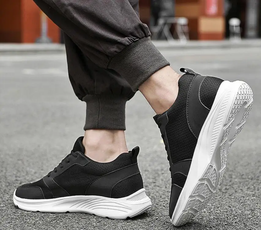 Herren Größere Sneaker 8cm Einlegesohlen Erhöhung Schuhe_voghion.com