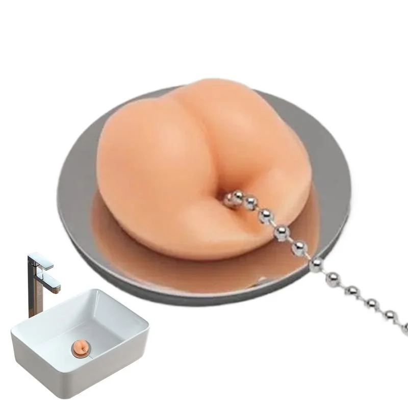 재미있는 엉덩이 플러그 싱크 플러그, 주방 하수구 헤어 캐처, 재미있는 엉덩이 싱크 플러그, 체인 시뮬레이션 엉덩이 싱크 플러그