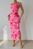 Summer Women Sexy Chestless Hem Slit Sleeveless Printed Dress 6