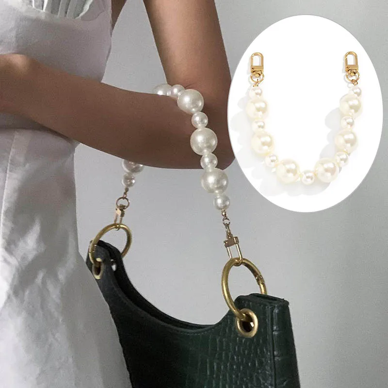 

Pearl Strap for Bags Handbag Handles DIY purse Replacement Long Beaded Chain for shoulder Bag straps Pearl Belt