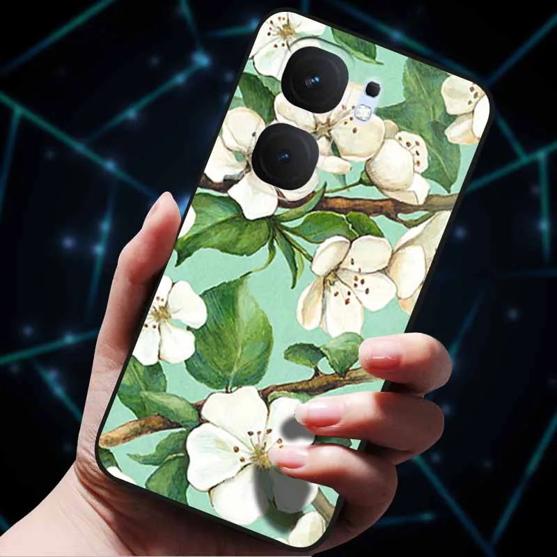 3D Flower Embossed Soft Silicone Phone Case - Stylish Back Cover Shell Bag