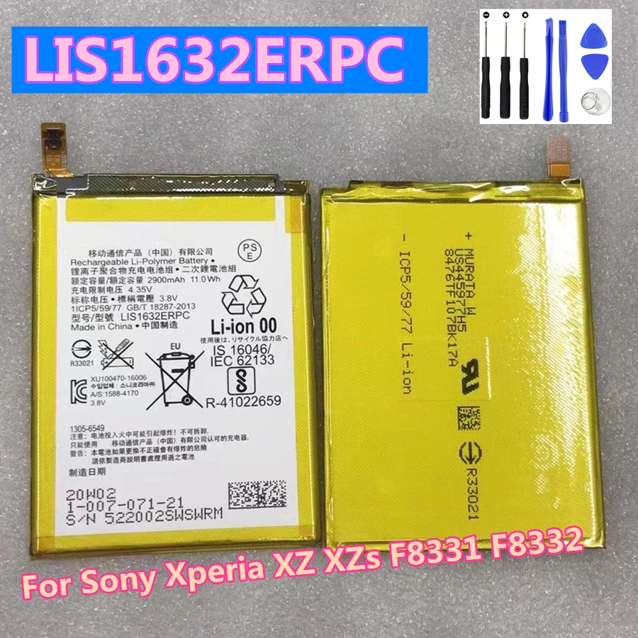 

100% Original High Quality 2900mAh LIS1632ERPC Replacement battery For Sony Xperia XZ XZs F8331 F8332 Phone batteries Bateria