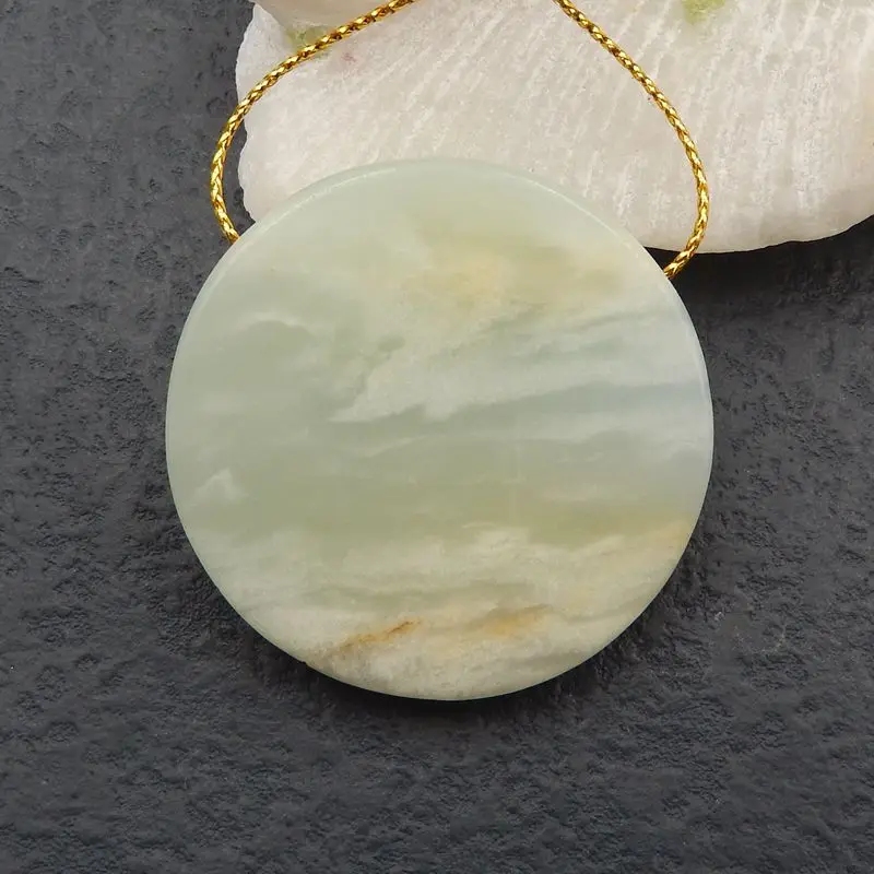 Natural Stone Amazonite Carved Lion Pendant Bead 47x12mm 37g Semiprecious Fashion Jewelry Necklace Accessories