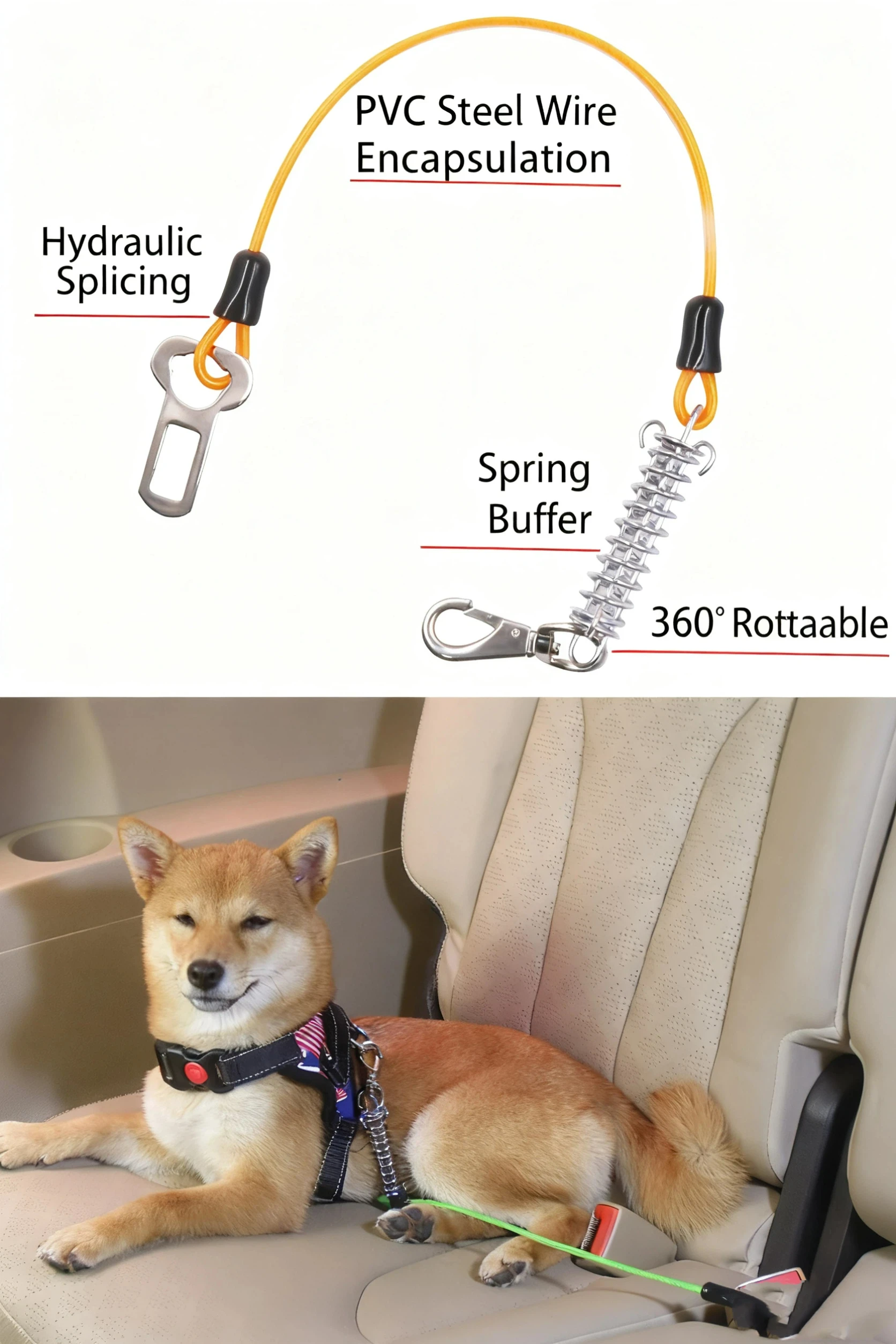 Kaufeste Sicherheitsgurt Für Hunde Mit Ruckdämpfer Und Leine_voghion.com