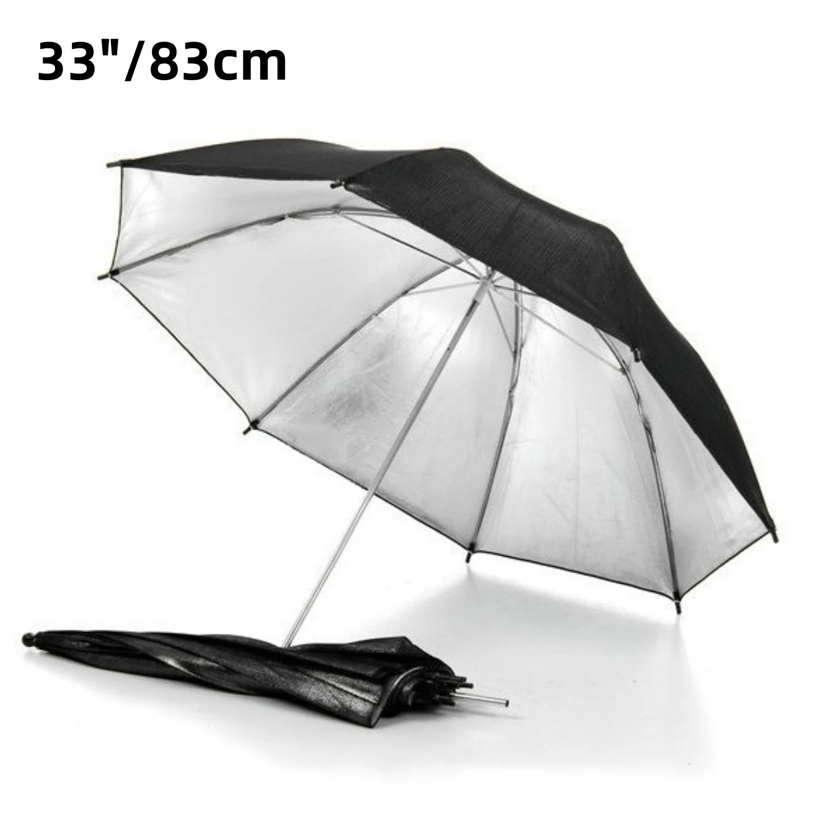 

Portable 33" 83CM Black Silver Reflective Reflector Umbrella Professional Photography Light Soft Flash Studio Accessories