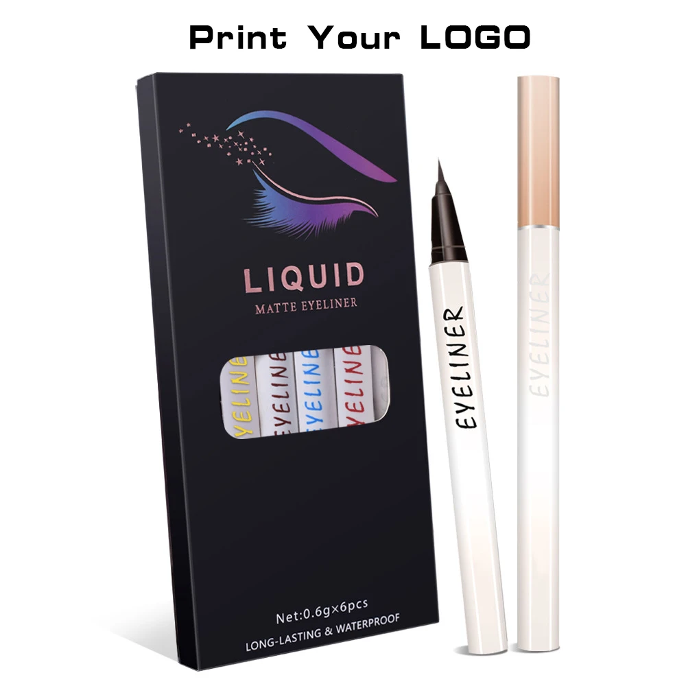 

10 Sets Print Your Logo Eyeliner Natural Brown Waterproof Long-lasting Non-smudge Very Fine Liquid Eyeliner Novice Makeup