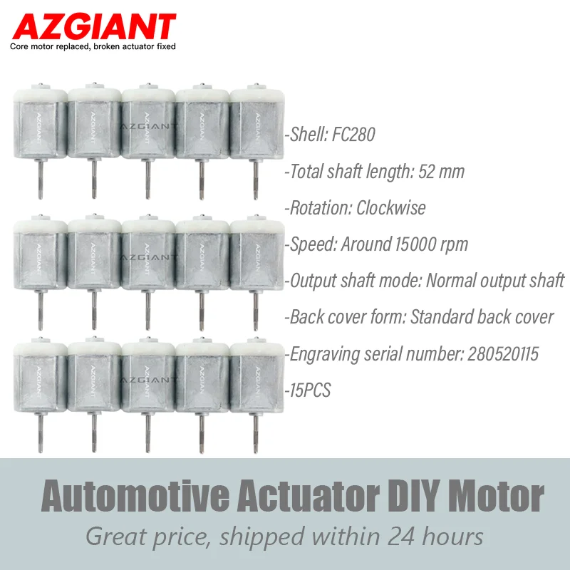 

AZGIANT 15PCS 280520115 Miniature Door Lock Actuator Side Mirror Motor High-Speed DC Motors for Car Accessories 15000 rpm