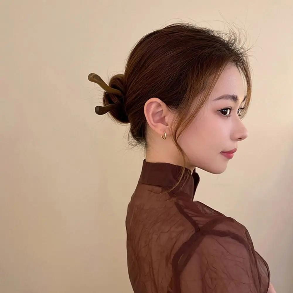 Hair Accessories Headdress Headwear Disk Hair Hanfu Hairpin Chinese Style Hair Fork Wooden Stick for Girl