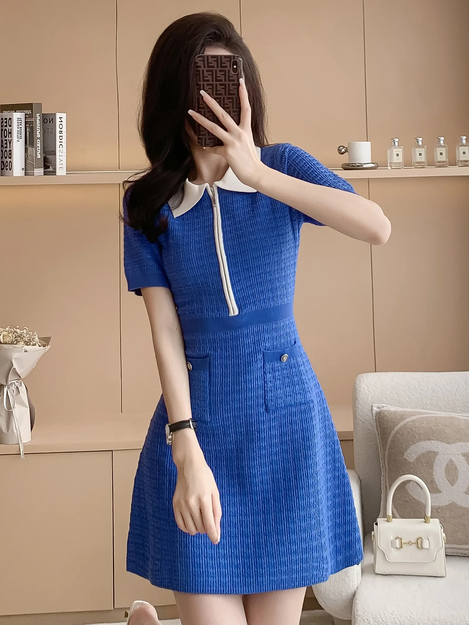 Summer hot girl sexy denim skirt design sense hanging neck waist short –  Lee Nhi Boutique