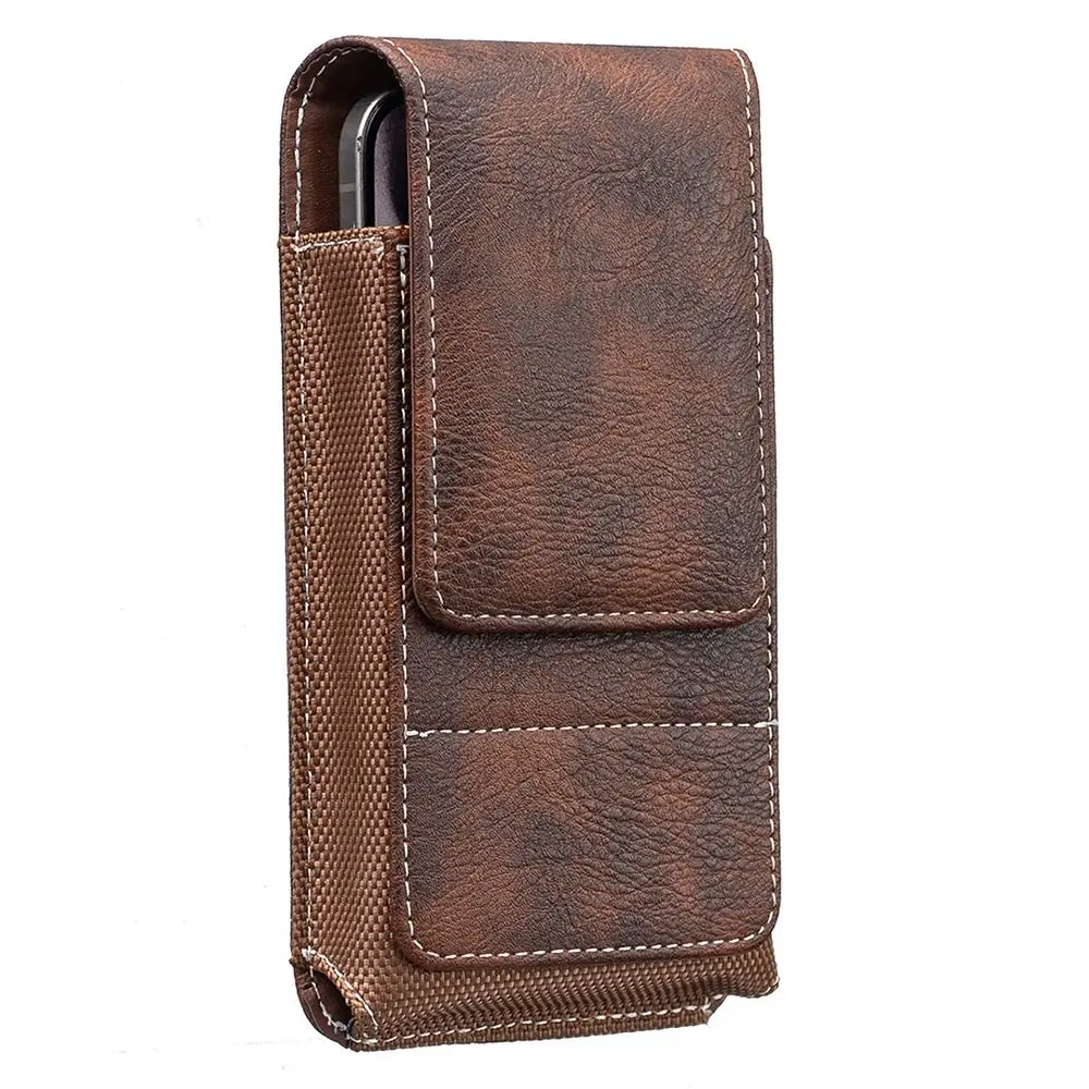 PU Leather Phone Waist Pack with Belt Clip – Outdoor Camping Universal Pouch