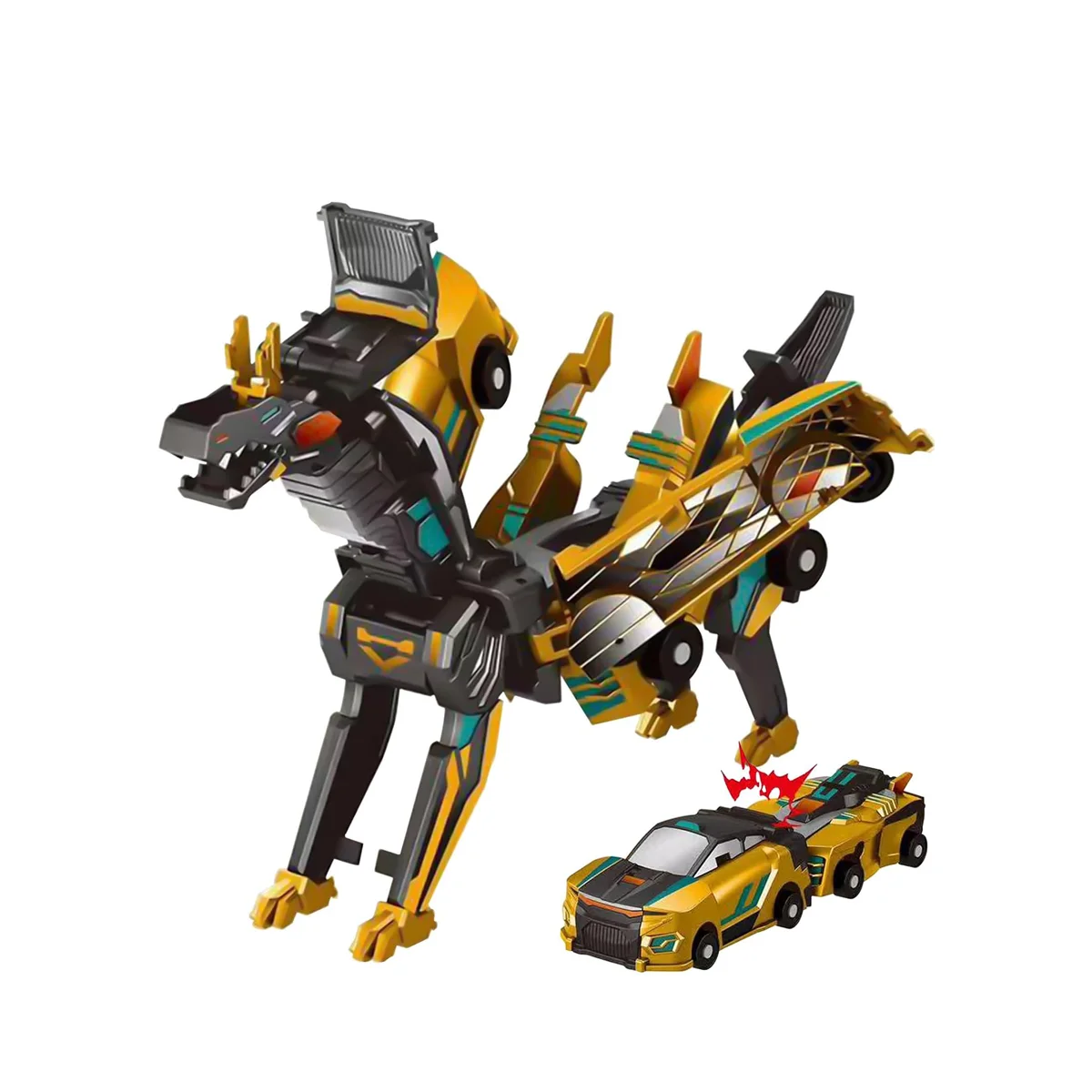 Magnetic Transforming Car Toy - Unicorn Dinosaur Combo for Kids