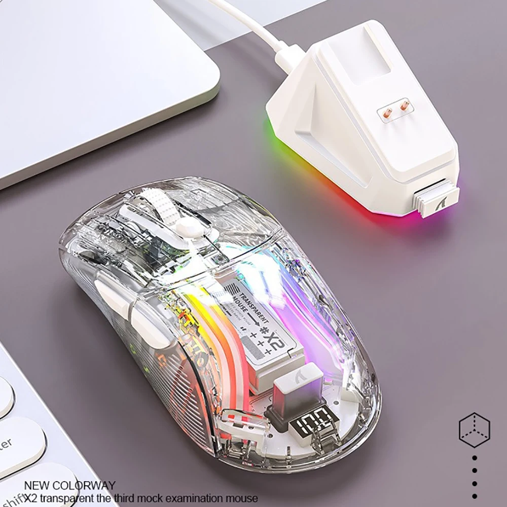 Transparent RGB Mouse with Battery Display | A2 Gaming