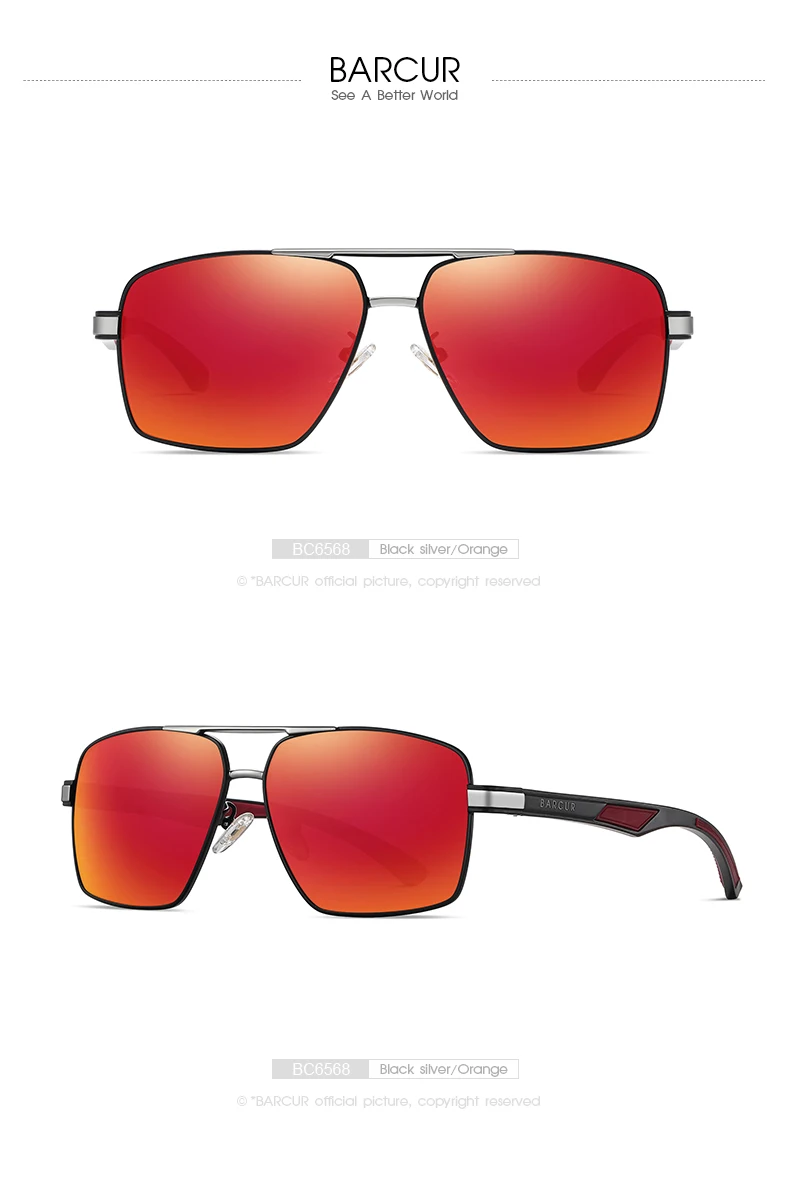Barcur sonnenbrille für männer polarisierte klassische sports onnen brille für männer uv400 brillen brillen oculos gafas de sol – Detail 17