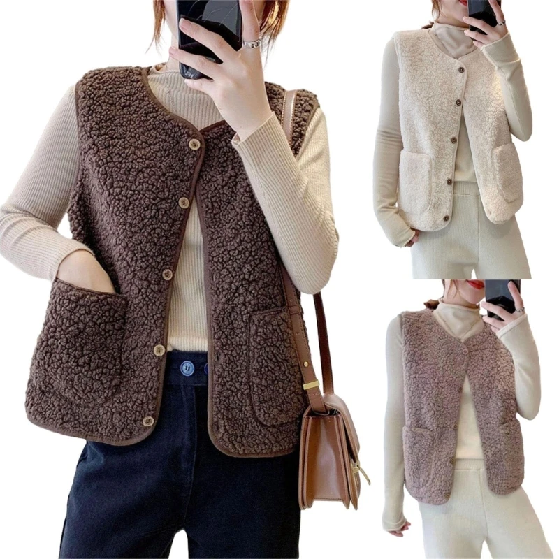 

Мягкий и стильный короткий жилет в корейском стиле, комфортное пальто без рукавов