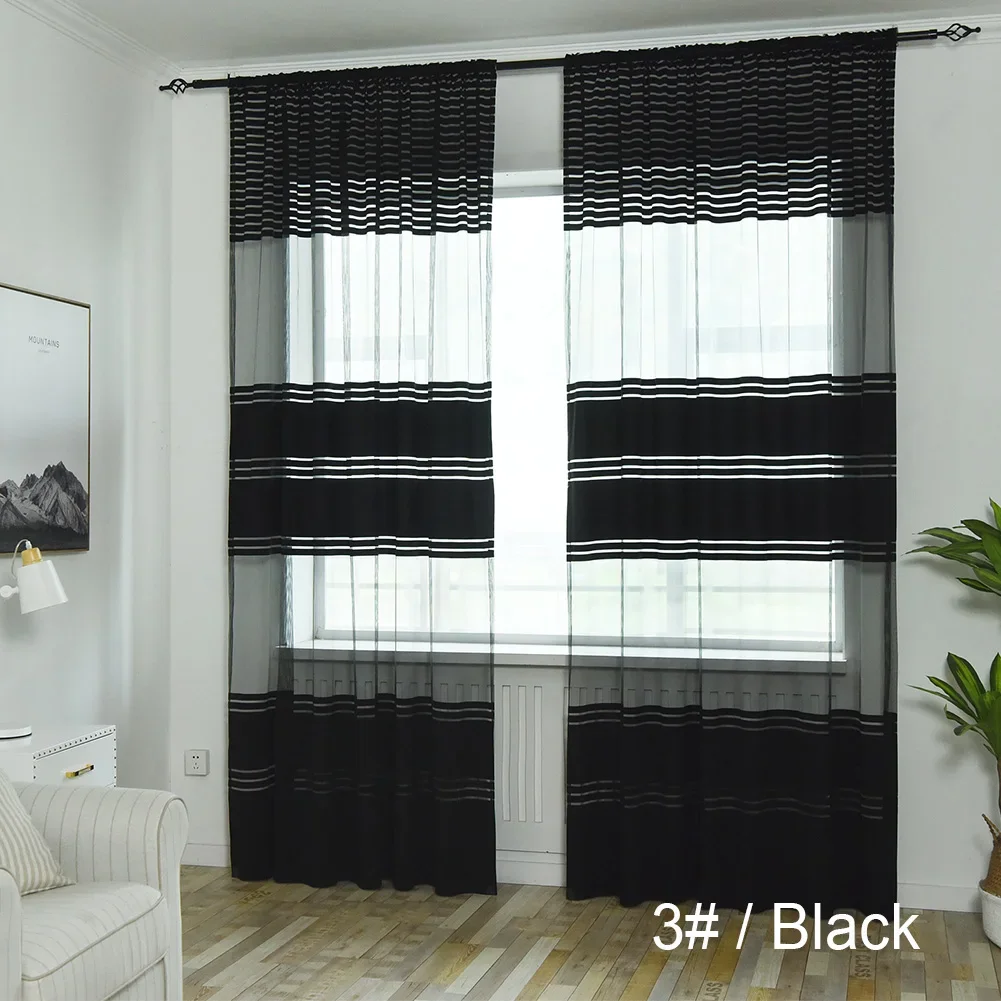 1 Piece Modern Tulle Curtains for Living Room Bedroom Decoration Window Voiles Kitchen Tulle Curtain 1x2.7m Window Curtain 2