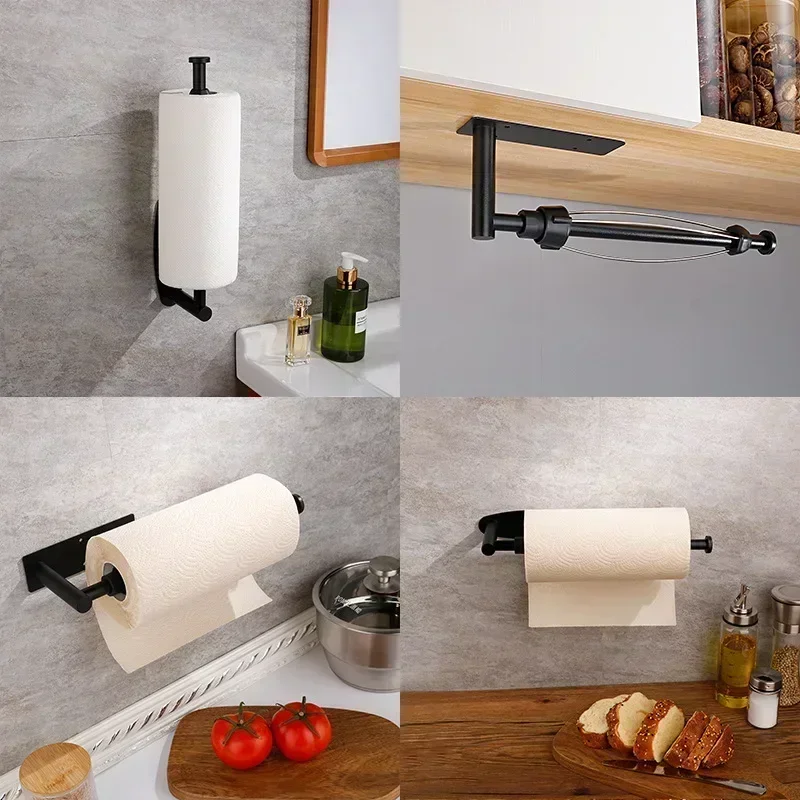 Stainless Steel Paper Towel Holder Bathroom Kitchen Wall Mount