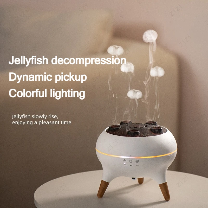 Diffuseur de parfum Dynamic Rainbow Jellyfish 250 ml, humidificateur à atomisation ultrasonique poreuse_voghion.com