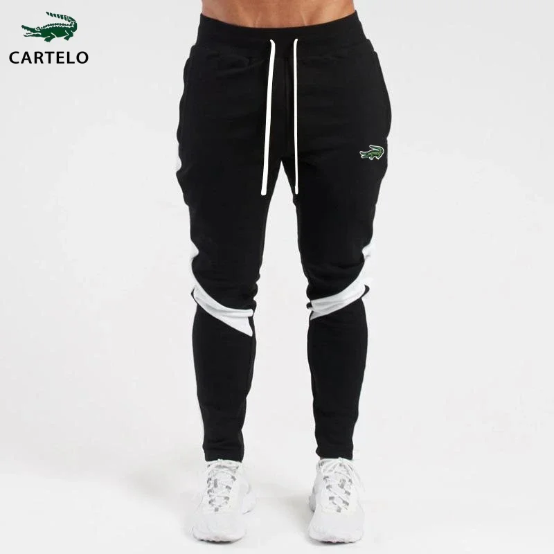 CARTELO Embroidery Men's Pants Color Matching Slim-fit PantsExercise Jogging Pants Casual Sweatpants Brand Men Clothing