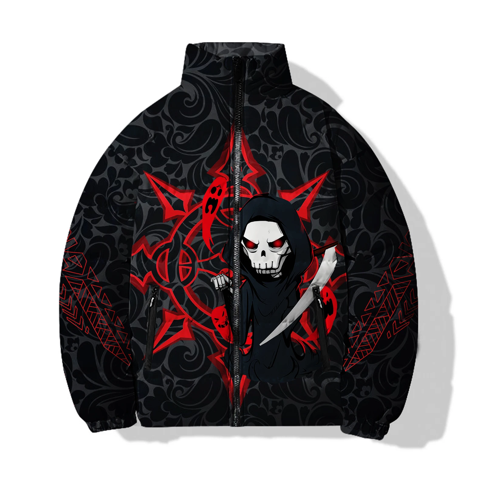 thumbnail image 1 of Chaquetas de invierno para hombre con diseño de esqueleto, modernas y cálidas con estampado 3D, nuevas |-f-| Chaquetas de plumas para hombre 2024, moda genial, nuevas en parkas de hueso, 1 of 5