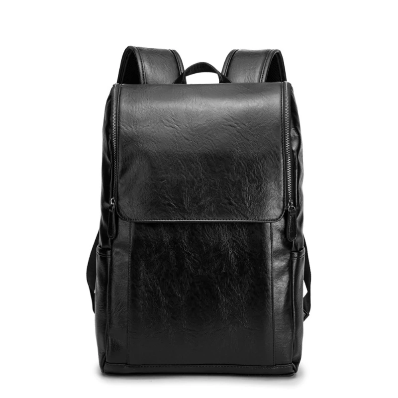 

Business men soft pu leather backpack travel casual men's backpack leather travel backpack black school bag mochila hombre