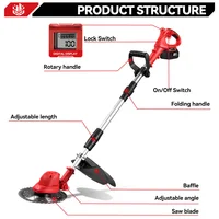 ONEVAN 10 pouces tondeuse à gazon électrique sans brosse 36000 tr/min coupe gazon sans fil outil électrique de jardin pour Makita 18V batterie broche 6