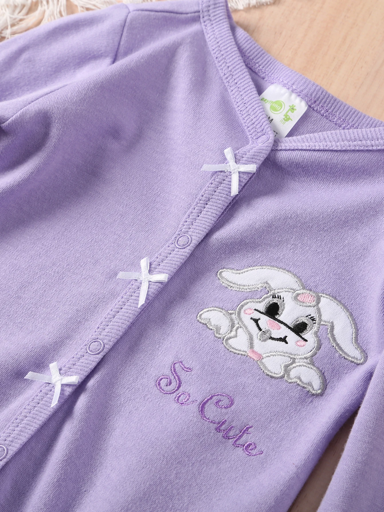 [2-piece set] Fall and winter baby girls foot onesie cartoon rabbit long-sleeved clothing crawl suit