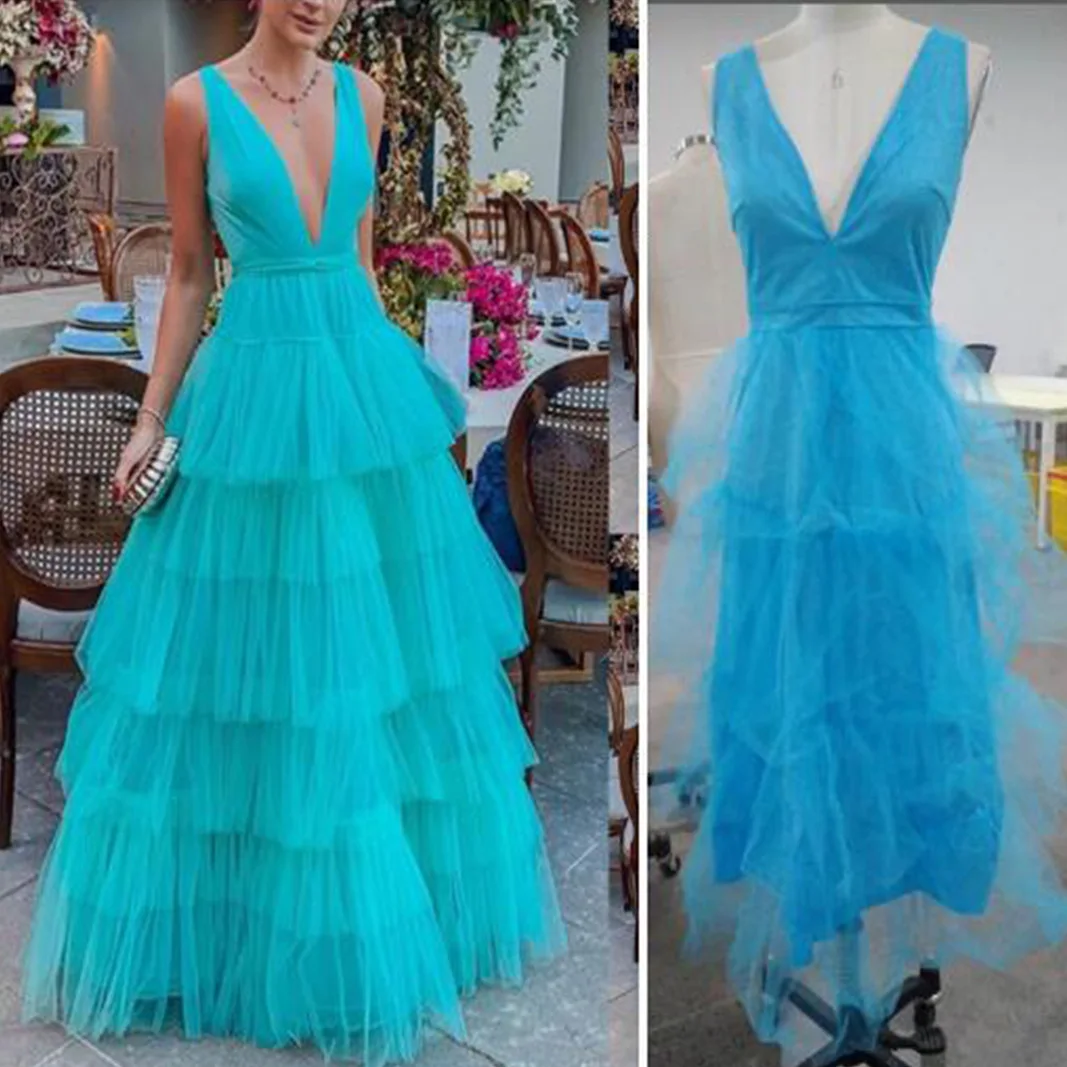 Zirelle - Elegant Multi-Layered V-Neck Dress main image 0