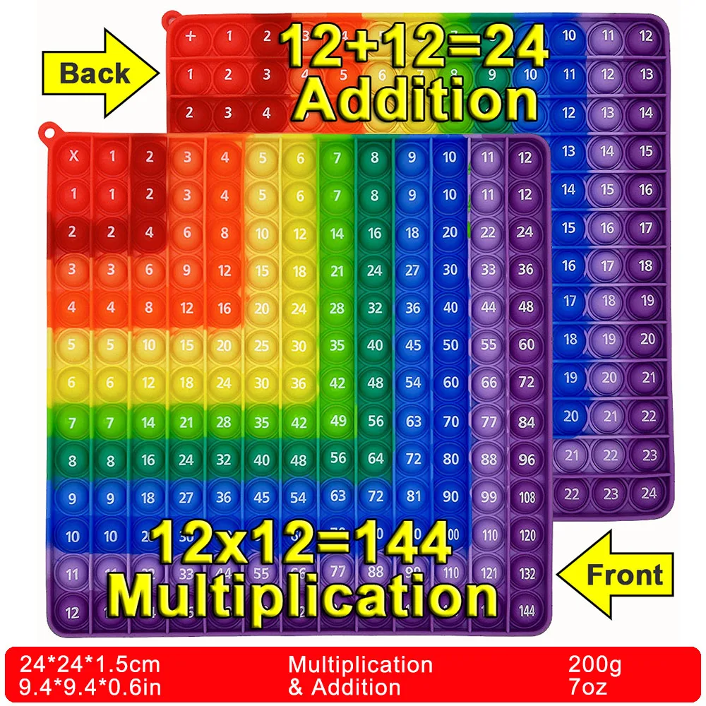 Fidget Toys Math Toys Learning Puzzle Toys Teaching Aids Toys 12x12 Multiplication Addition Pop Fidget Toys