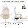 Ergonomic Office Chair, Adjustable Lumbar Support, Retractable Footrest, Breathable Mesh Back Gaming, Offices Chairs 2