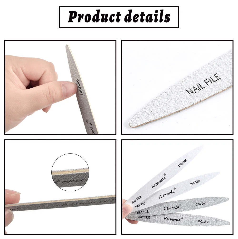 Description Picture 6 of item10Pcs New Designs Washable Nail Files 240 Manicure Nails Tools all for manicure White and Gray Oval Professional Material Nail