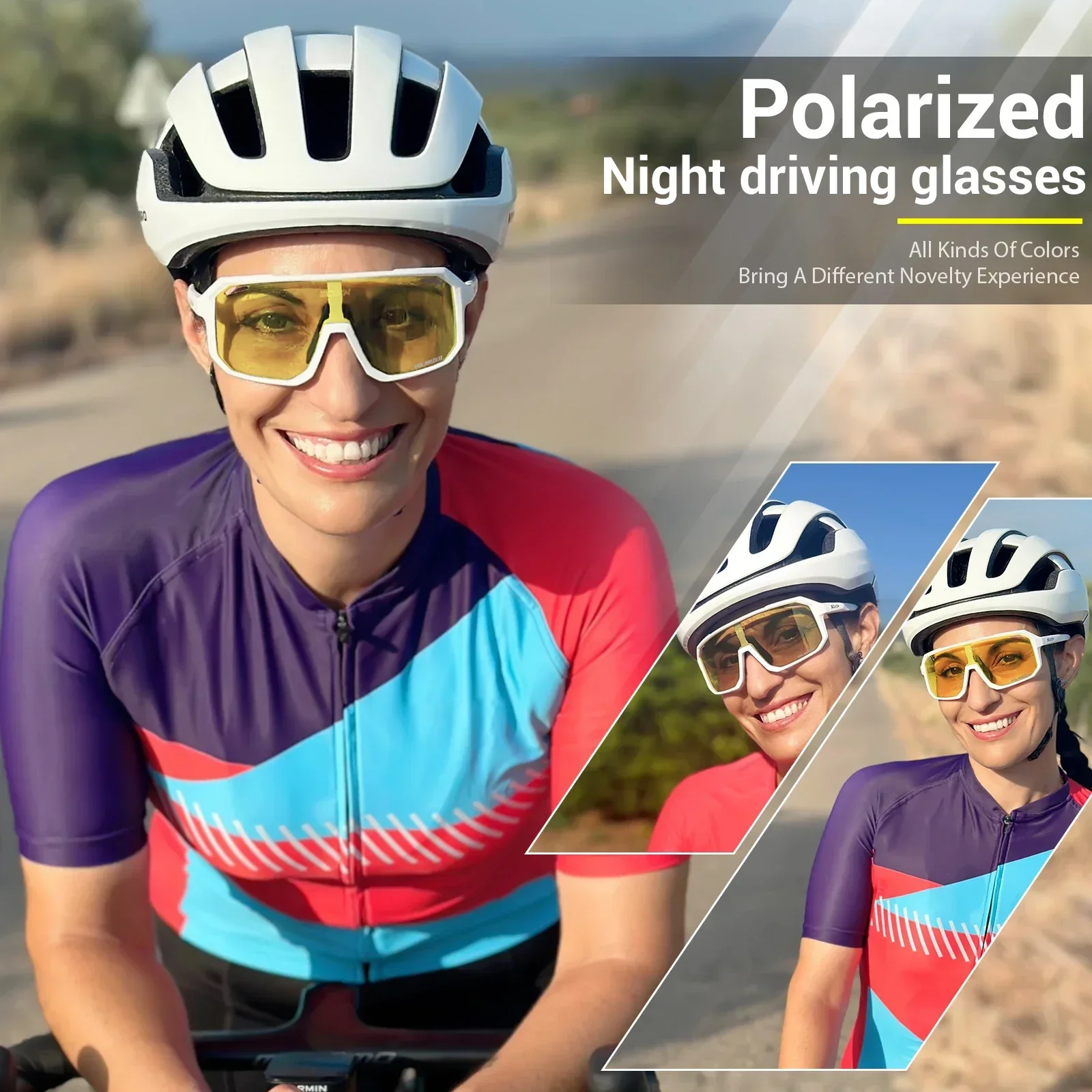 Cycling Sunglasses cycling glasses sun glasses lens sunglasses bicycle glasses sports glasses sport sunglasses driving sunglasses Yellow Polarized Cycling Sunglasses Bike MTB Driving Motorcycle Glasses Outdoor Sports Fishing UV400 Glasses Men Women