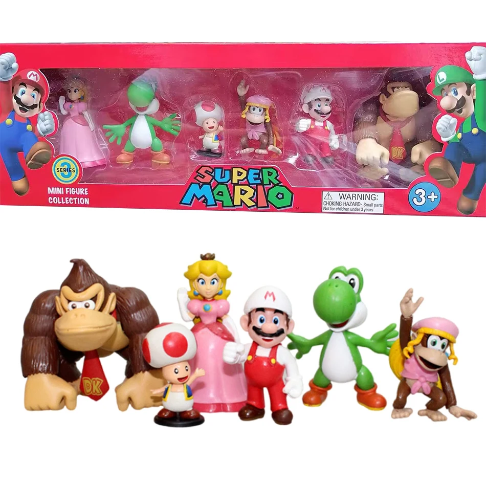 Minifiguras De Jogo Super Mario Yoshi Luigi Mini Figuras Brinquedos CY8001  - Escorrega o Preço