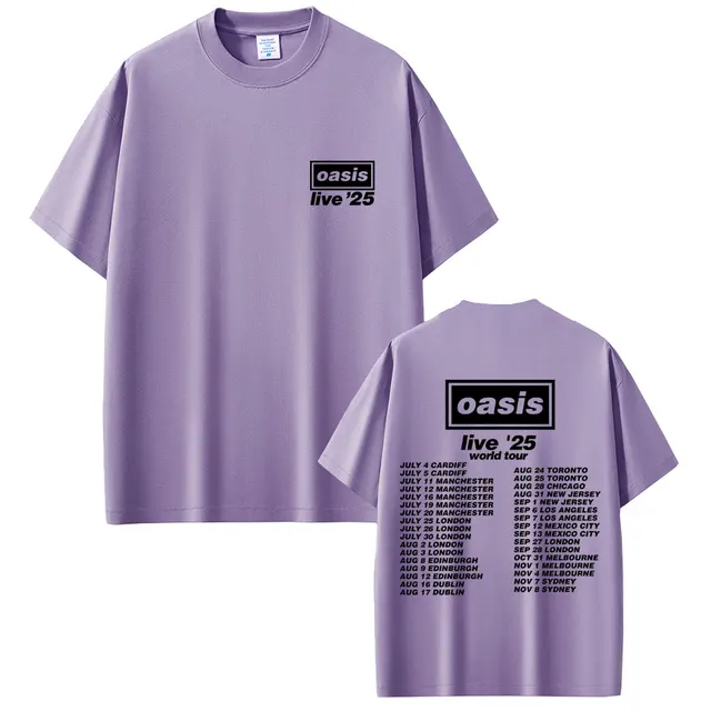 O-Oasis Live 25 Tour T Shirt Men Women Gothic Vintage