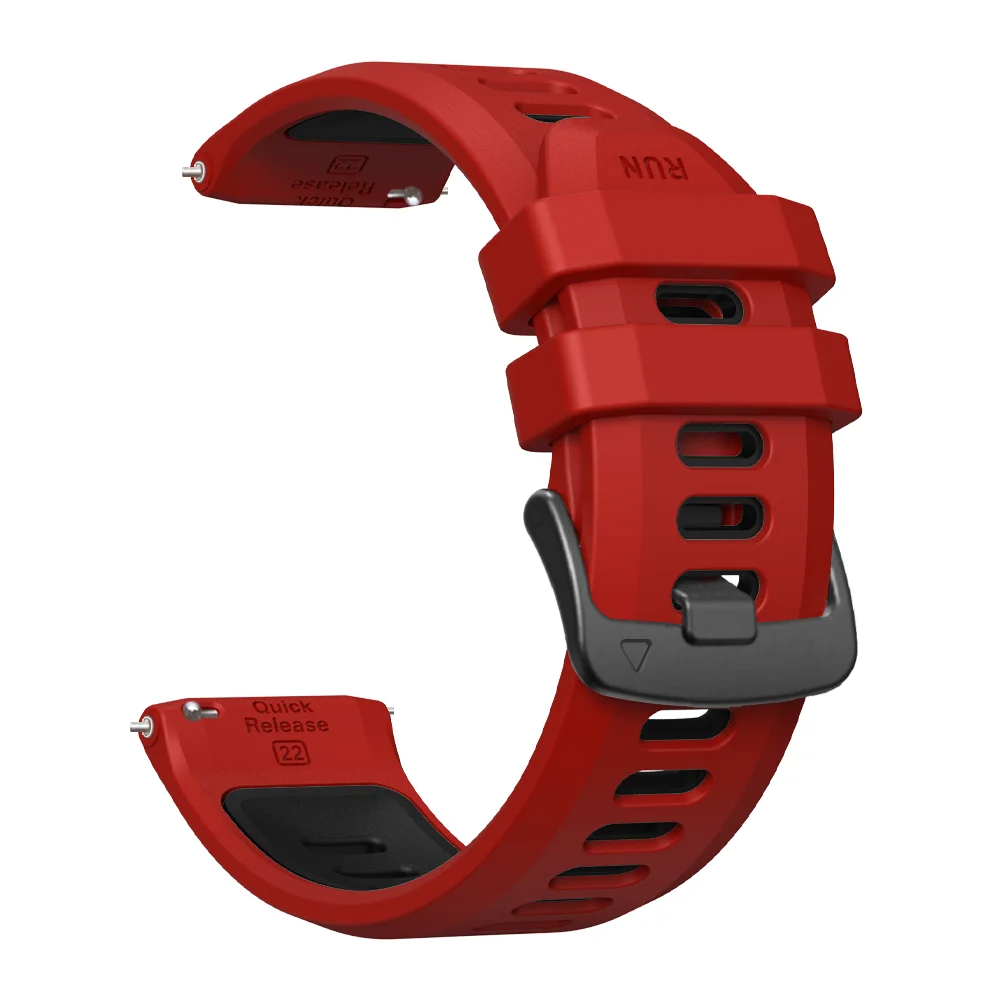 Two-Tone Sports Silicone Strap, 22mm - Versatile Wristband