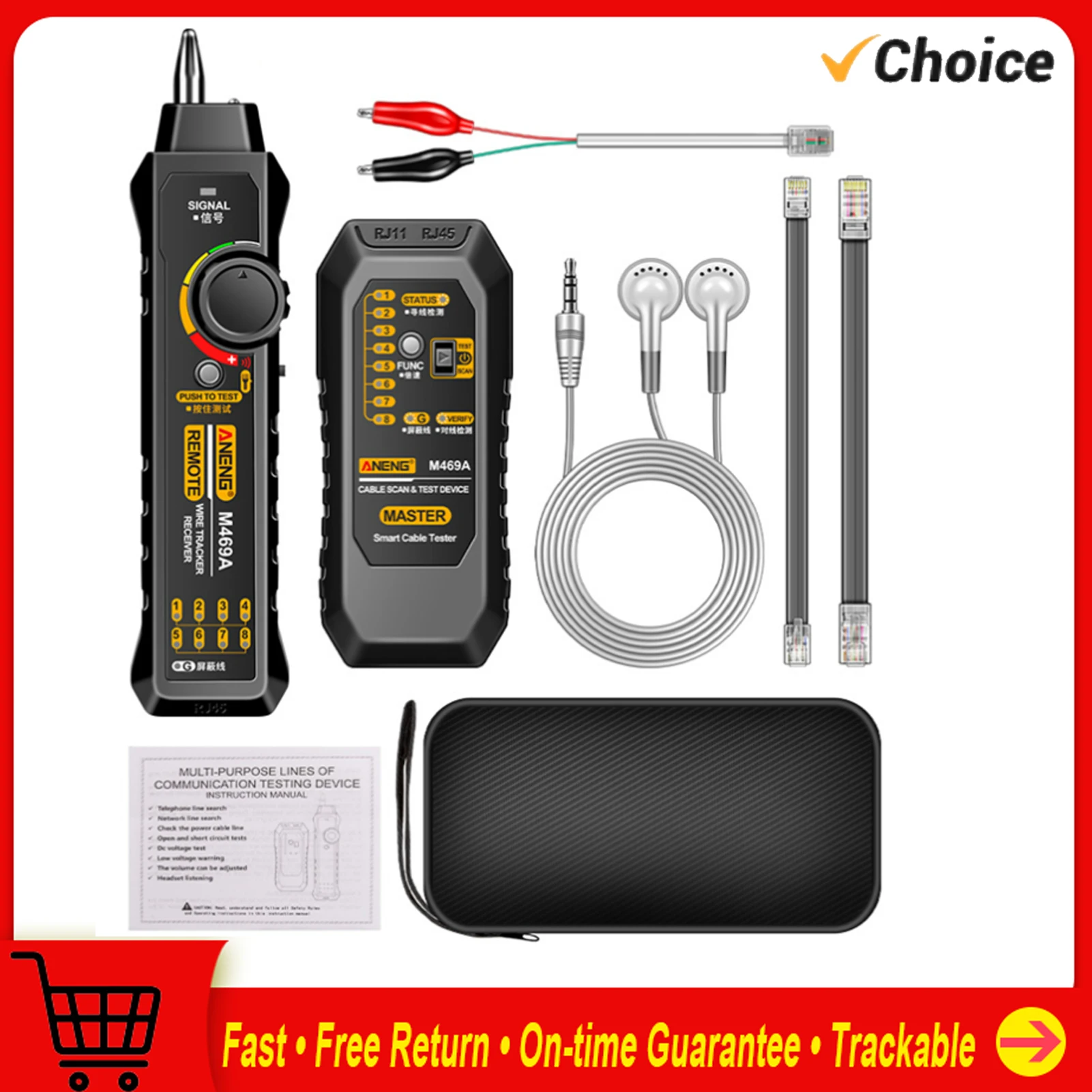 ANENG M469A Network Cable Finder Cable Finder Anti-Interference Testing ...