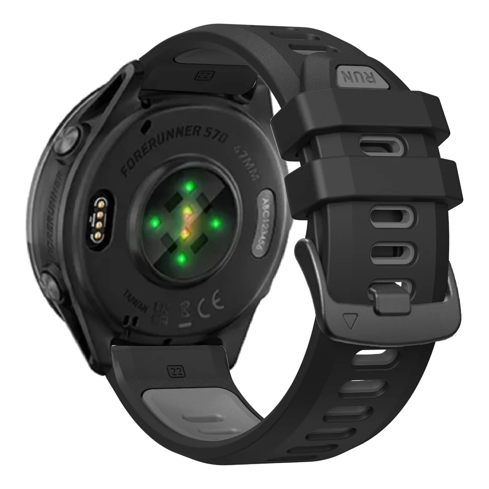 Durable Sports Silicone Watch Band - 22mm Replacement Wristband Bracelet