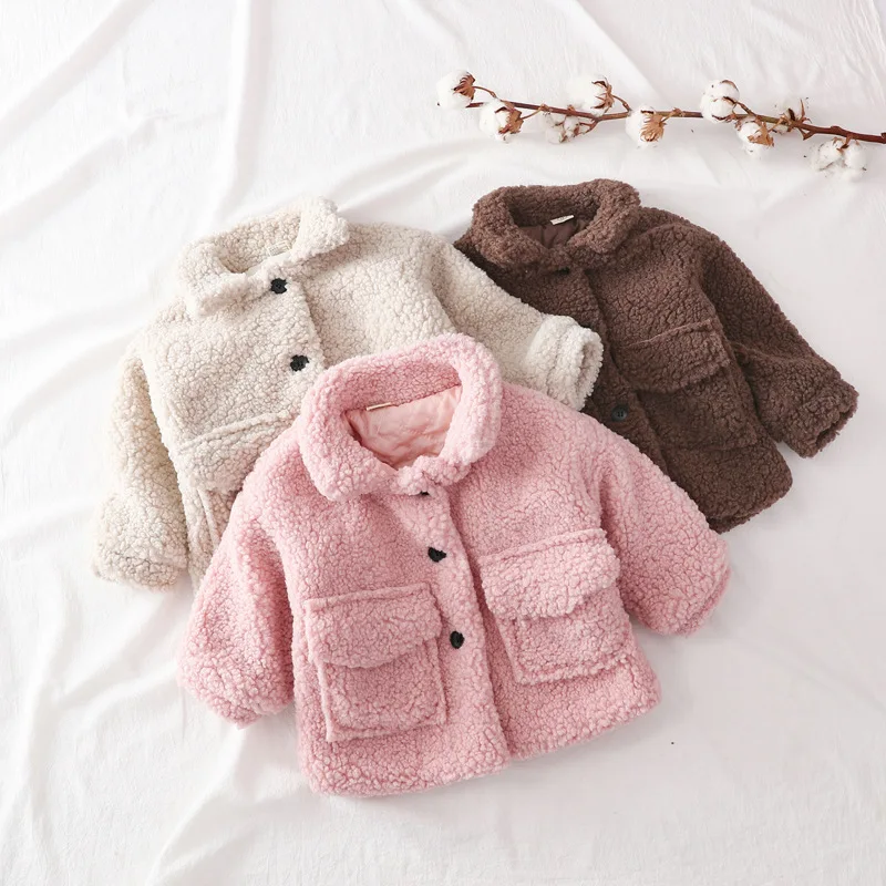 Fashion Baby Girl Boy Winter Cotton Padded Jacket Thick Fleece