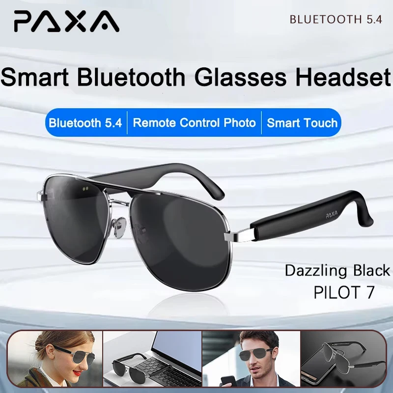 PAXA パイロット 7 スマートメガネイヤホン Bluetooth 5.4 多機能 HD