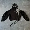 Dark Gothic geometric pattern printed oversized pullover hoodies women Y2K street hip-hop rock trend couple versatile sweatshirt 2