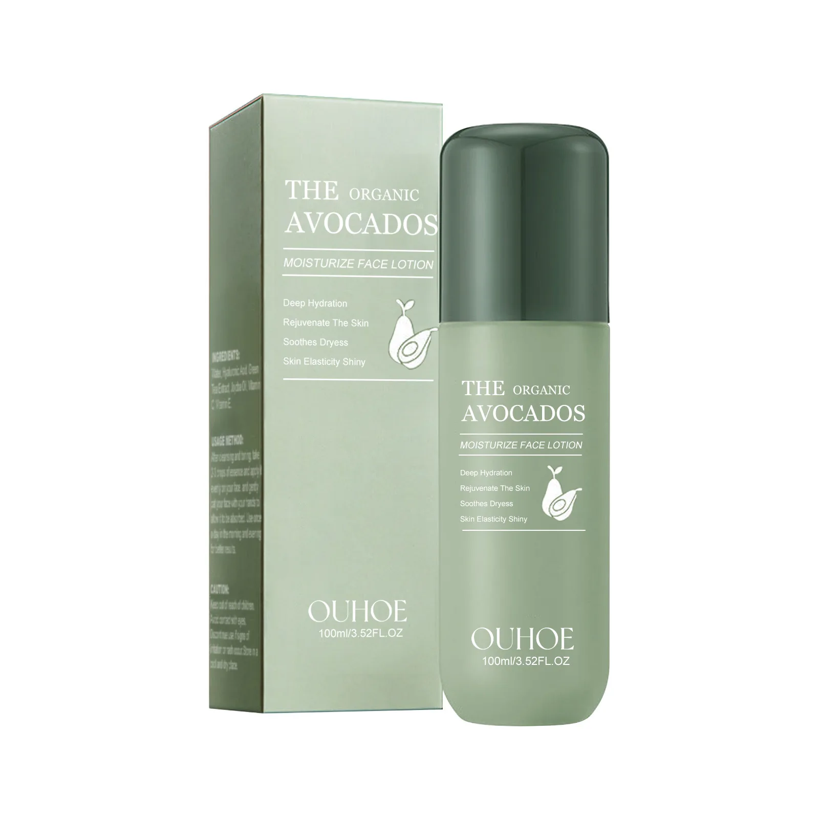 Face Moisturizer Lotion Avocado Shrink Pores Anti Aging Fade Fine Line Firm Whitening Moisturizing Nourishing Brighten Skin Care