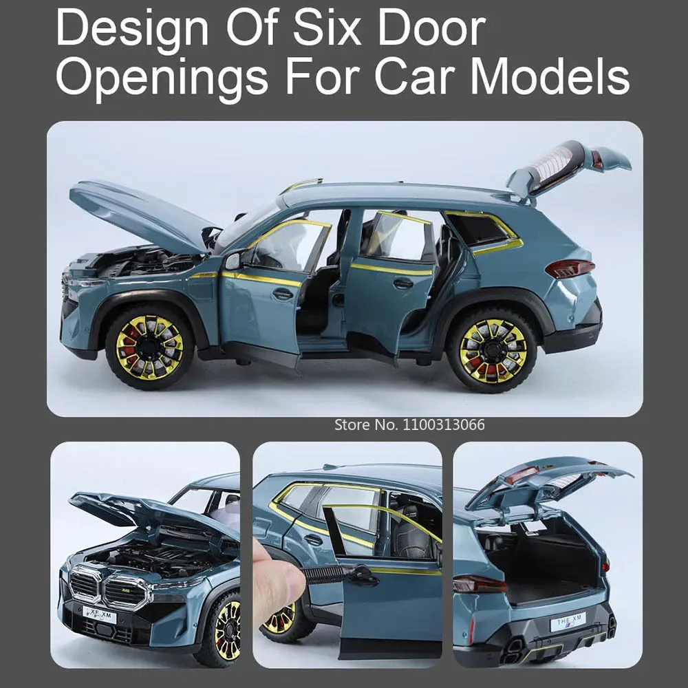 1:24 THE XM 오프로드 합금 자동차 모델, 금속 다이캐스트 장난감 차량, 가벼운 소리, 풀백 기능, SUV 자동차, 어린이 선물