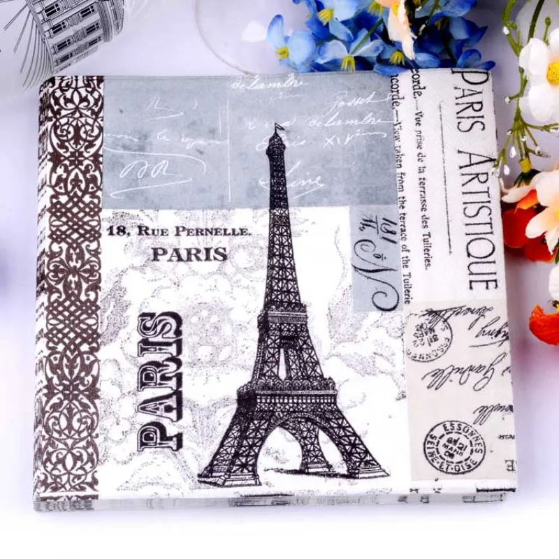 Edizione Limitata Torre Eiffel Tovagliolo Colorato Torre Eiffel Stampa Carta Velina Colorata Collezione Edition 20 Pz/Pac 2 Strati 33Cm