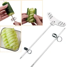 2Pcs/set Potato Spiral Cutter Manual Roller French Fry Cutter Vegetable Fruit Spiral Cutter Slicer Kitchen Gadget Cooking Tools