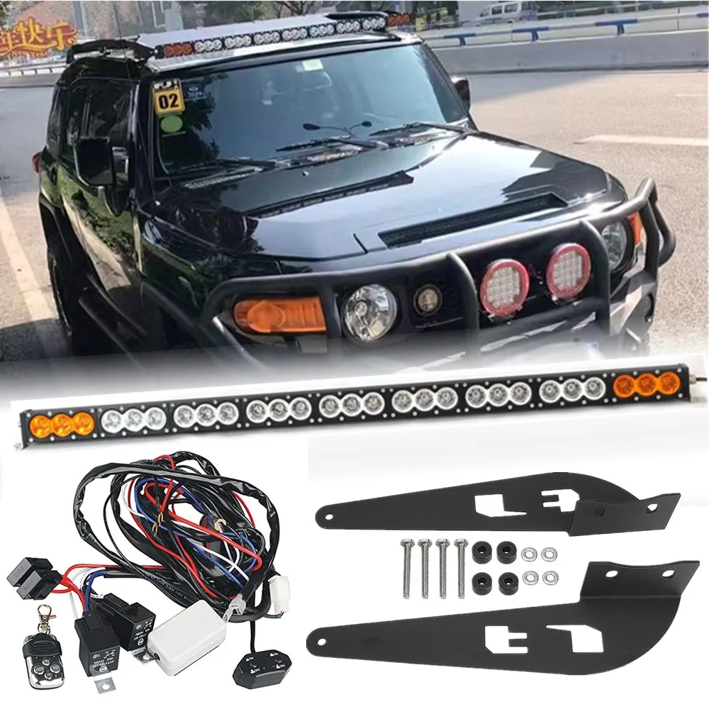 【引き取り限定】プラド fjクルーザー　ブルバー　ライトバー付き 引き取り限定】プラド fjクルーザー ブルバー ライトバー付き