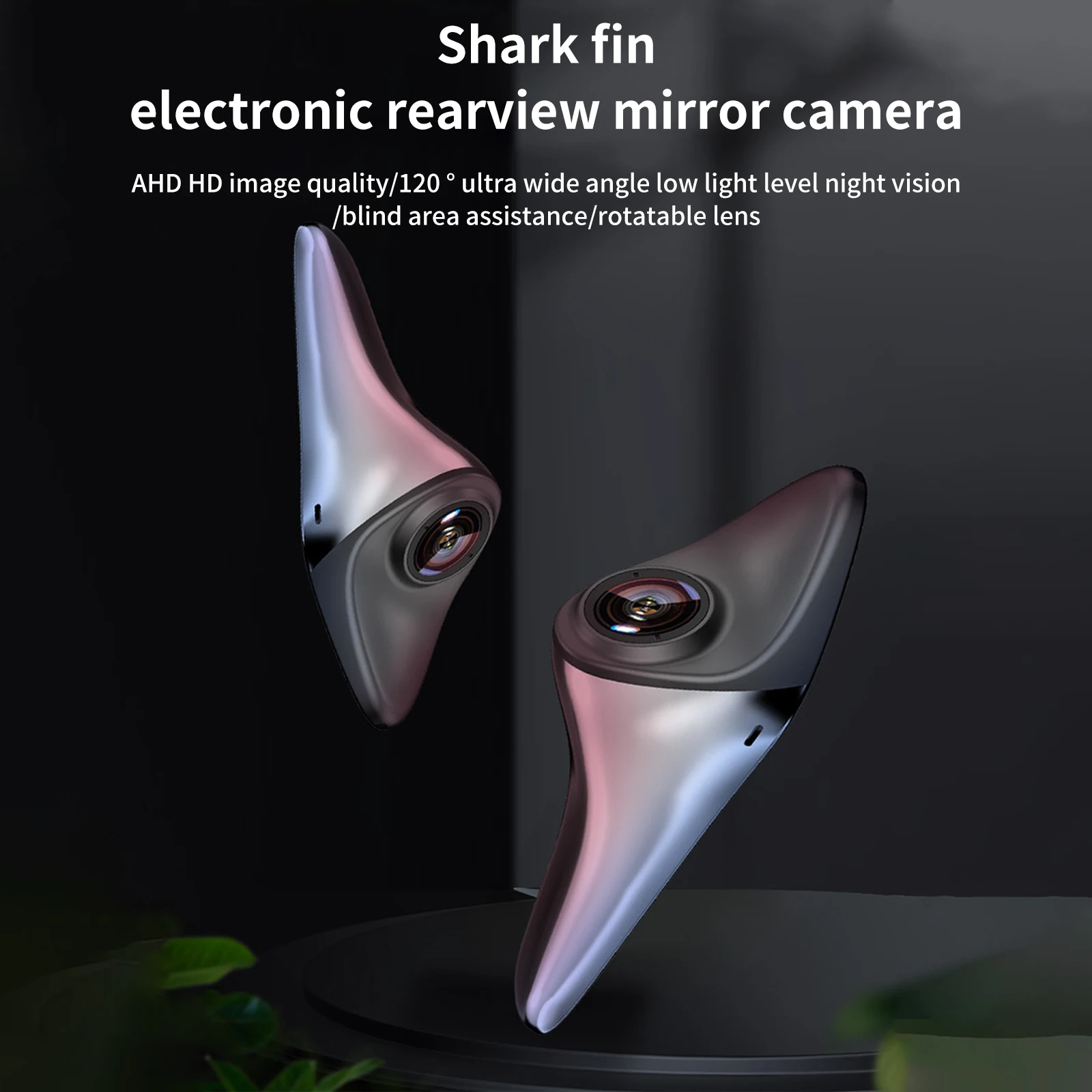 

1080P Car Rear View Camera Blind Spot Auxiliary Reversing Backup Side Camera CVBS/AHD Shark Fin IP68 Waterproof Rotatable Lens