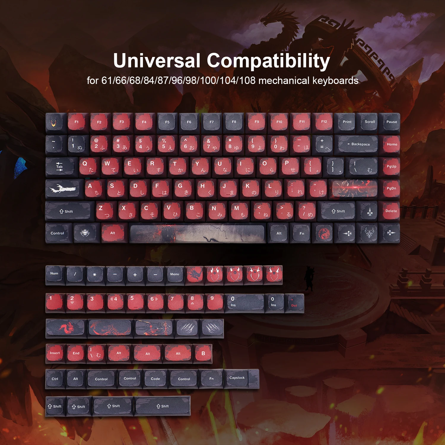 

XVX Key Cap Anime 132 Keys XDA Profile PBT Full Set Custom Dye Sublimation Keycaps Cherry Gateron MX Switch Mechanical Keyboard