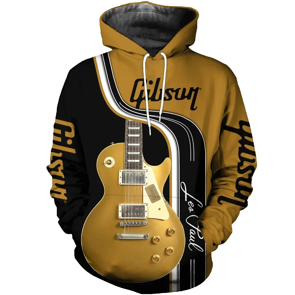GuitarPrintedHoodie3DPrintFashionDailySweatshirtMusical